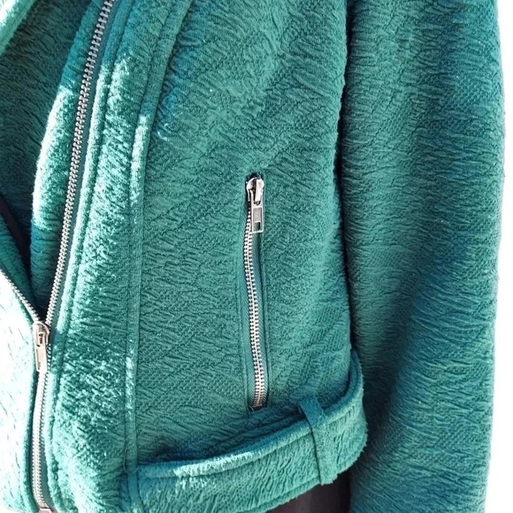 Torrid Textured Knit Moto Jacket Green Size 0 - Picture 12 of 13